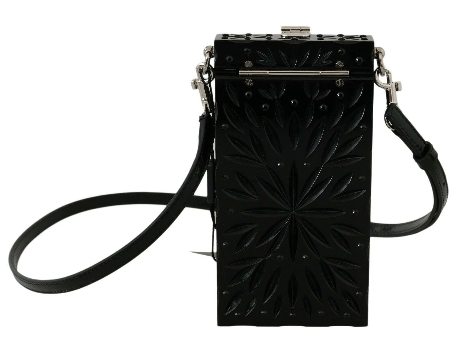 Dolce & Gabbana Black Crystal Plexiglass Cross Cigarette Case Holder by Dolce & Gabbana