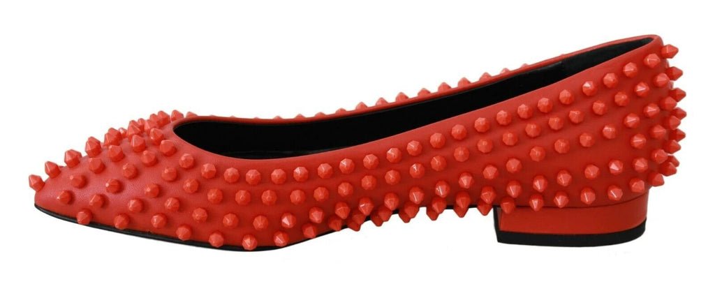 Philipp Plein Orange Leather Ballerina WHAT I DO Flats Shoes by Philipp Plein