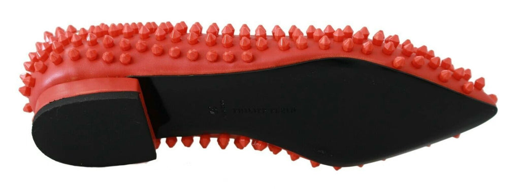 Philipp Plein Orange Leather Ballerina WHAT I DO Flats Shoes by Philipp Plein