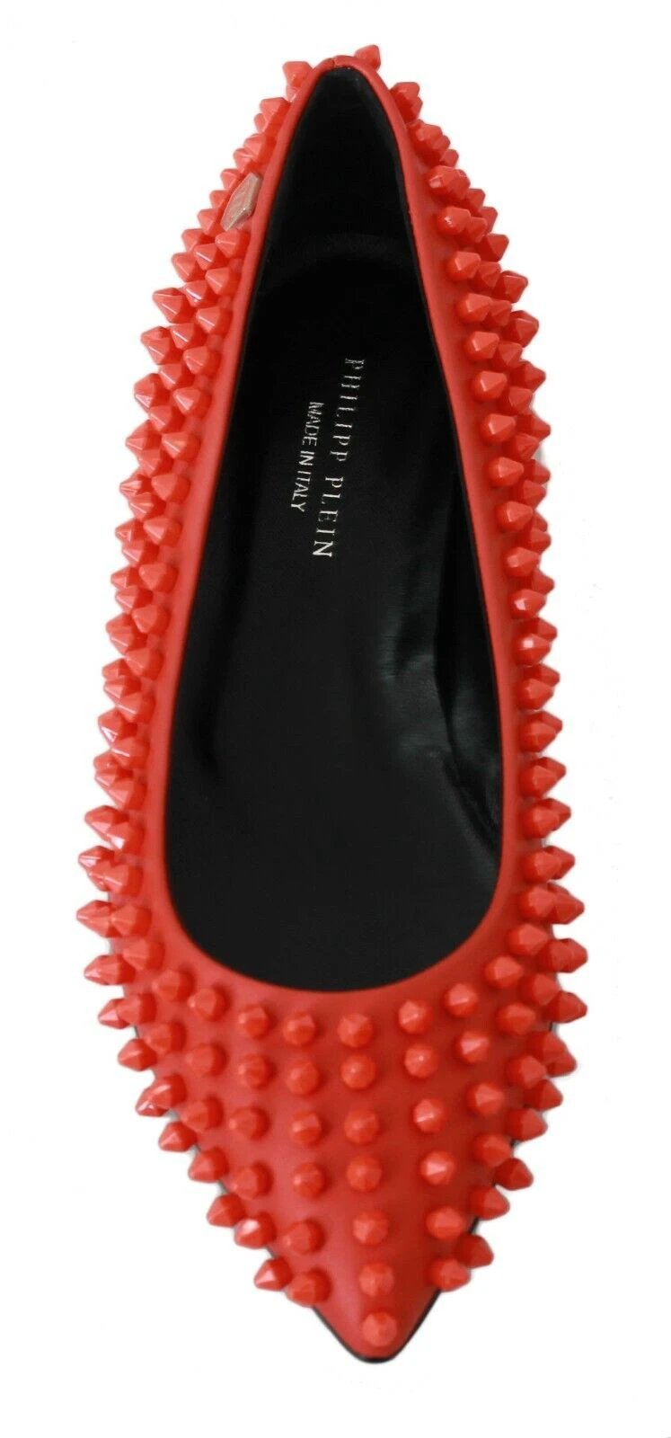 Philipp Plein Orange Leather Ballerina WHAT I DO Flats Shoes by Philipp Plein