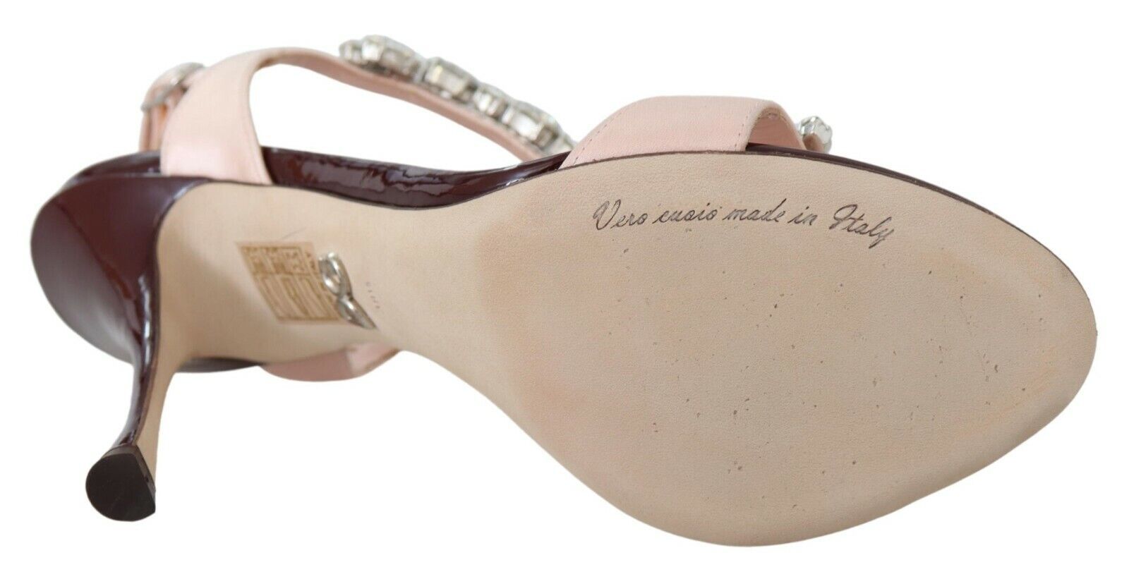 Dolce & Gabbana Pink Crystals Heels Keira Sandals by Dolce & Gabbana