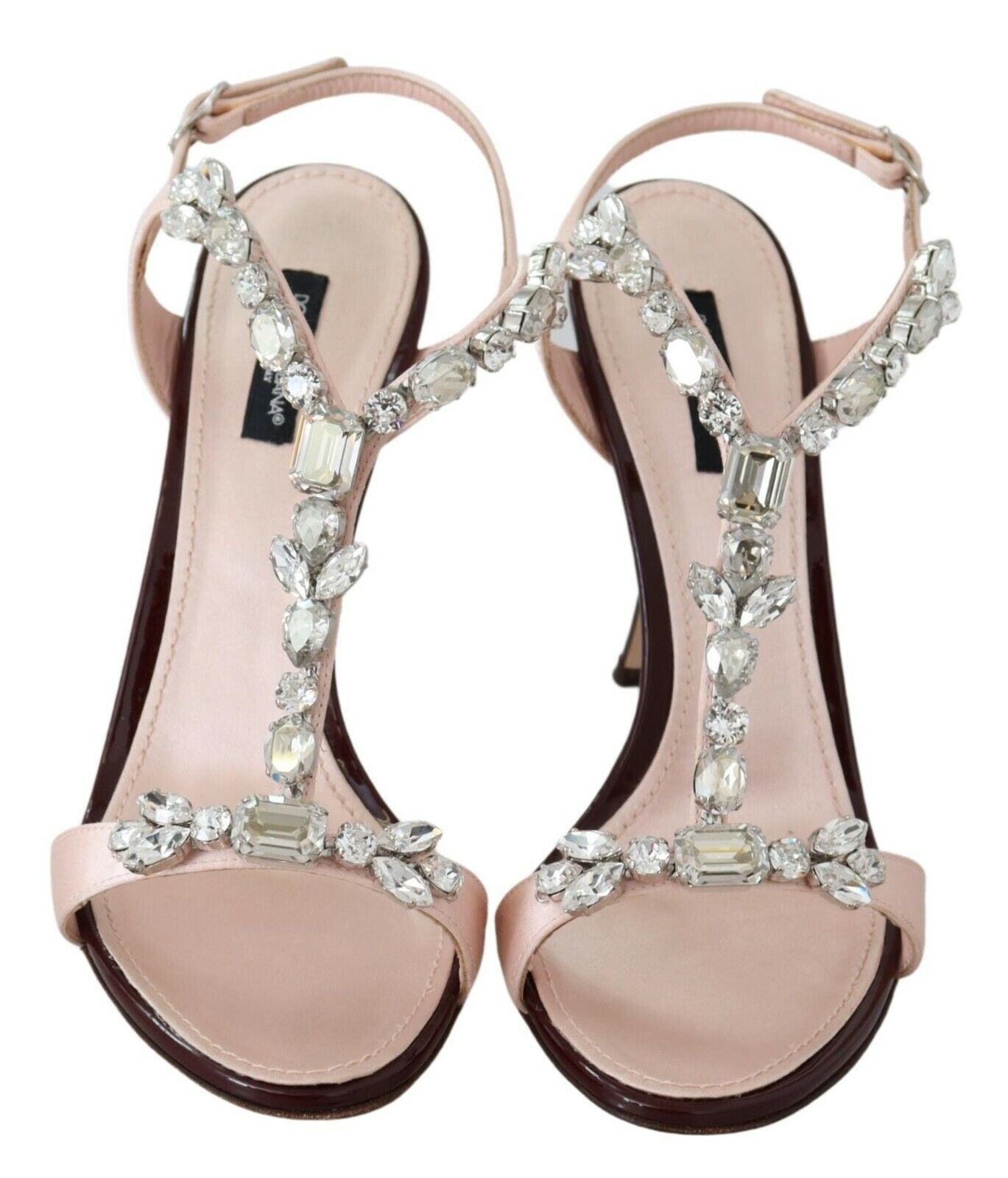 Dolce & Gabbana Pink Crystals Heels Keira Sandals by Dolce & Gabbana