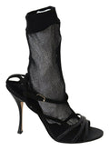 Dolce & Gabbana Black Suede Short Boots Sandals Shoes by Dolce & Gabbana