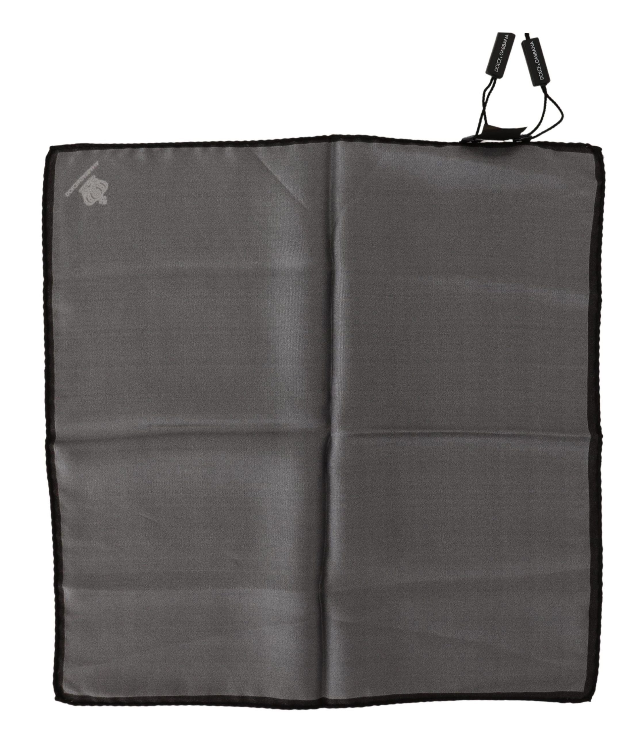 Dolce & Gabbana Gray 100% Silk Square Handkerchief Gray 100% Silk Square Handkerchief by Dolce & Gabbana