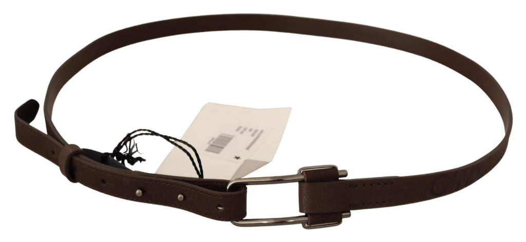 Costume National Brown WX Silver Metal Buckle Belt by Costume National