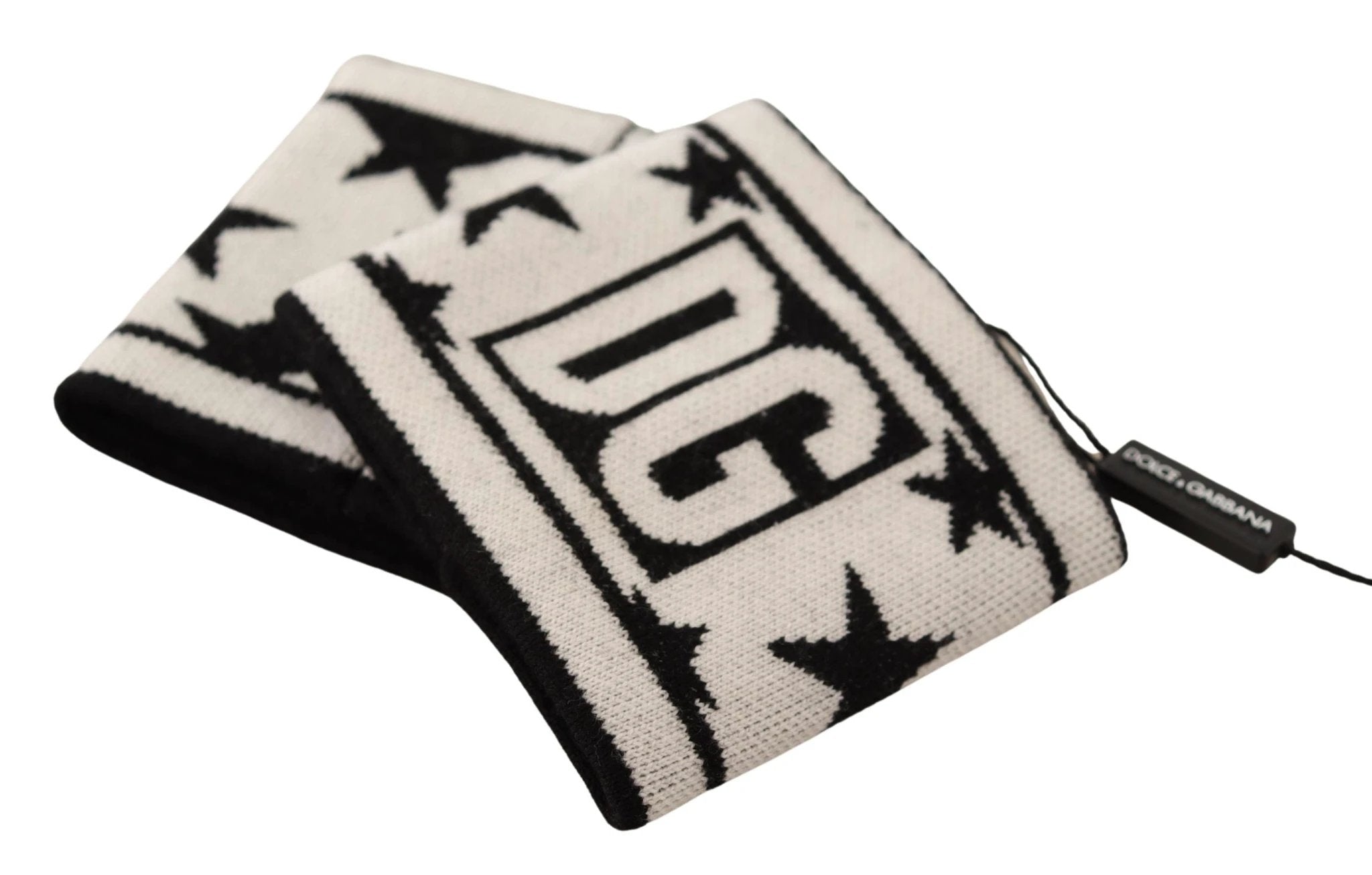 Dolce & Gabbana White Black Wool Logo #DGMILLENNIALS Wristband by Dolce & Gabbana