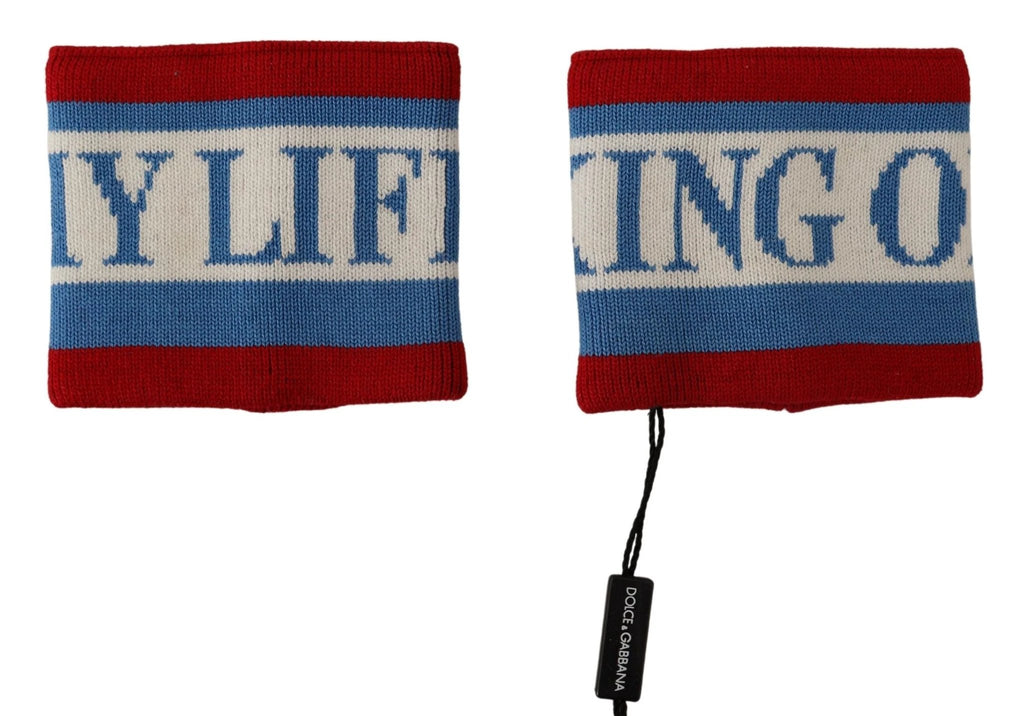 Dolce & Gabbana Multicolor King Of My Life Cashmere Wristband by Dolce & Gabbana