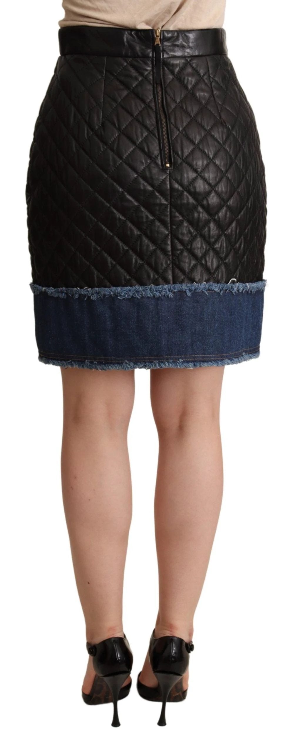 Dolce & Gabbana Black Quilted Leather Mini Skirts by Dolce & Gabbana