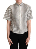 Dolce & Gabbana White Black Striped Shirt Blouse Top by Dolce & Gabbana