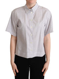 Dolce & Gabbana White Polka Dots Collared Blouse Shirt by Dolce & Gabbana