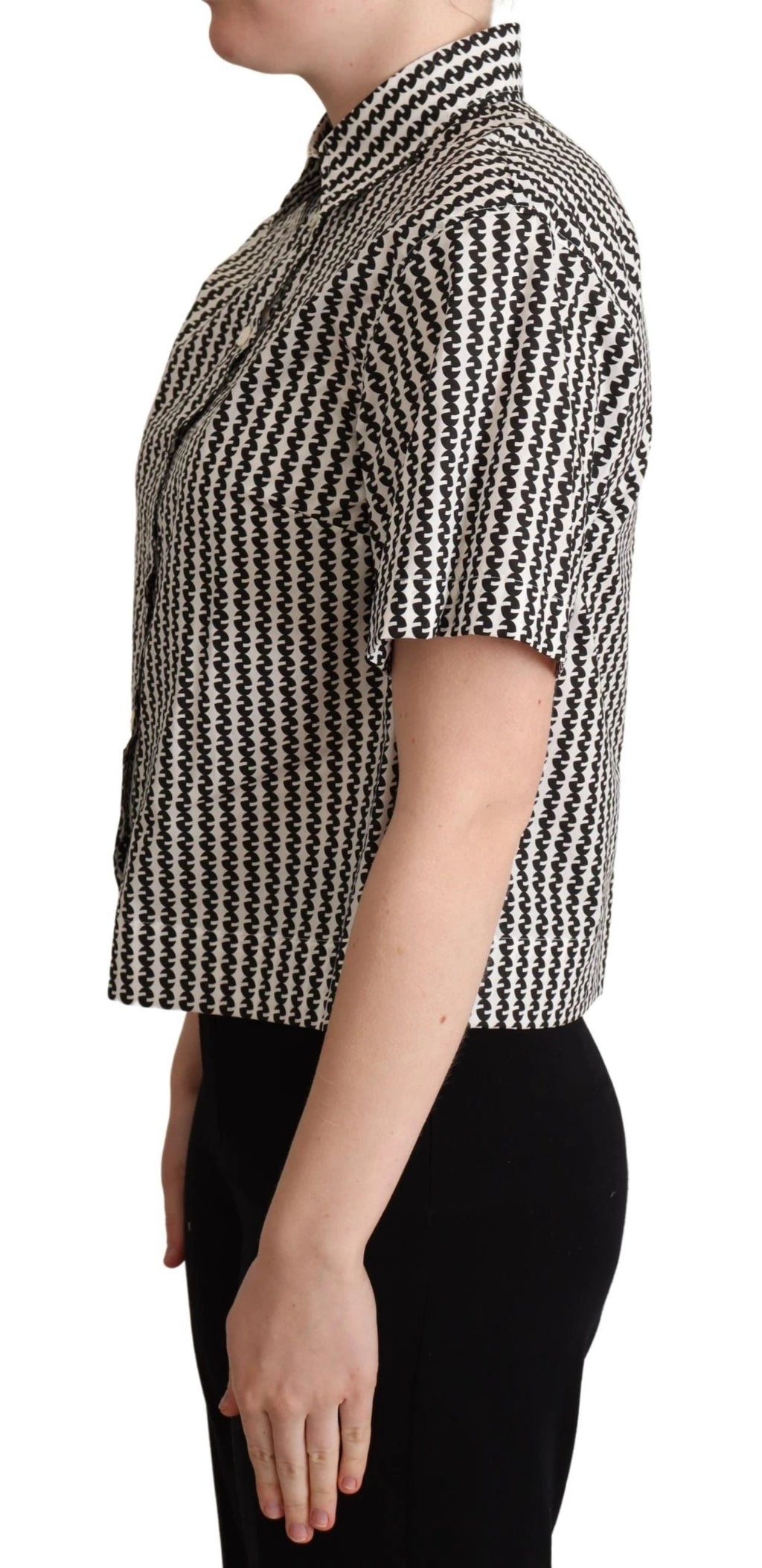 Dolce & Gabbana White Black Fantasy Pattern Shirt by Dolce & Gabbana