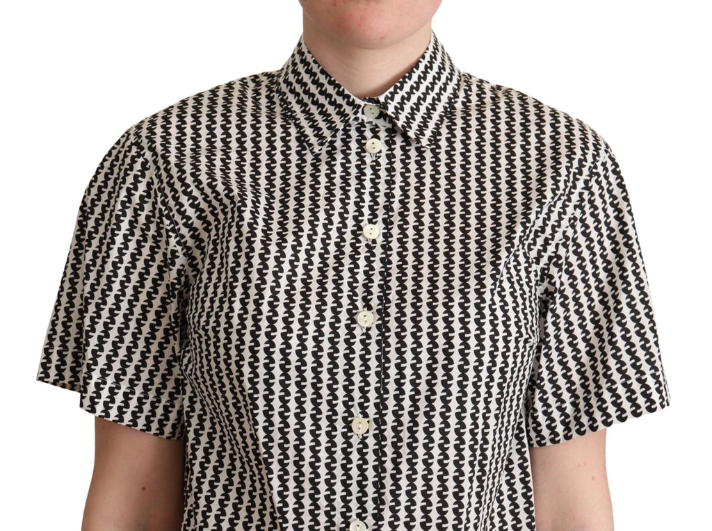 Dolce & Gabbana White Black Fantasy Pattern Shirt by Dolce & Gabbana