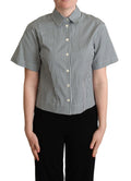 Dolce & Gabbana White Green Cotton Check Shirt Blouse Top by Dolce & Gabbana