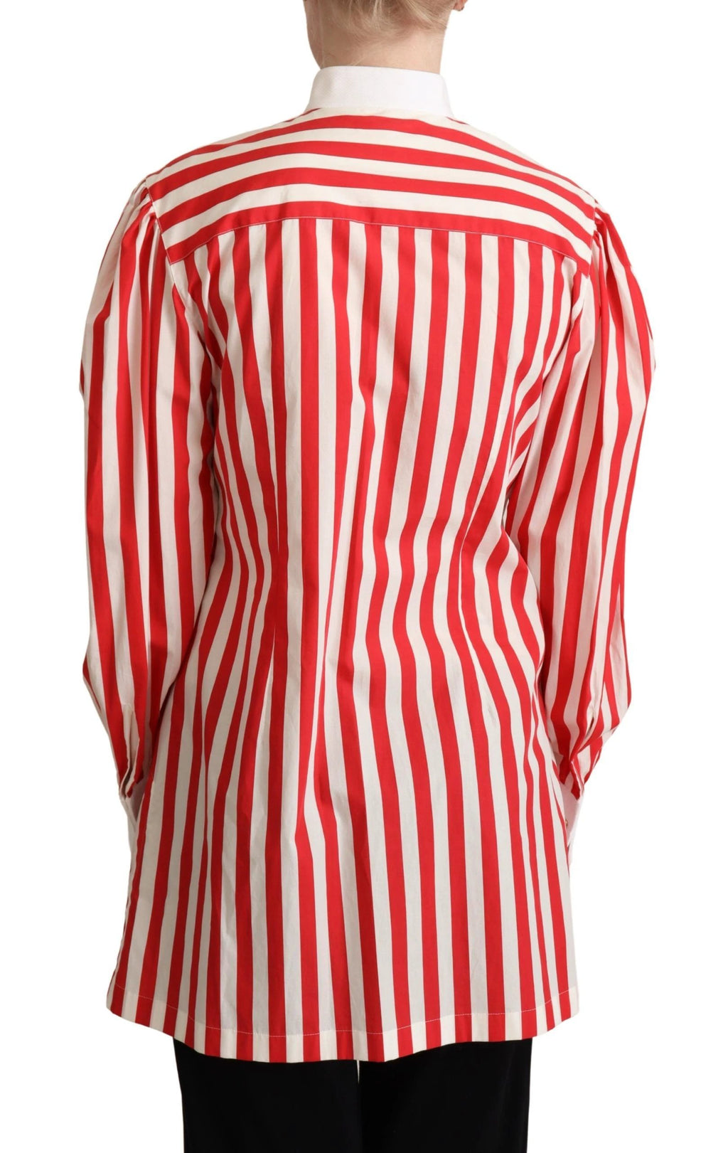 Dolce & Gabbana Red White Striped Long Sleeves Formal Shirt by Dolce & Gabbana