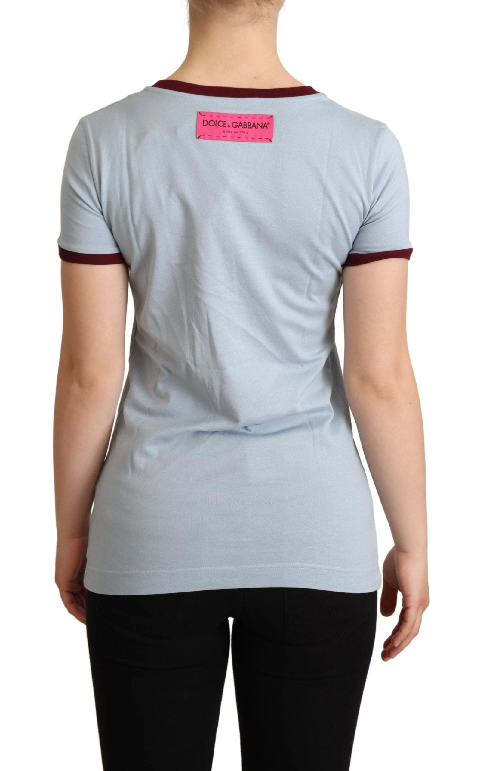 Dolce & Gabbana Blue Crewneck D&G Top T-shirt by Dolce & Gabbana