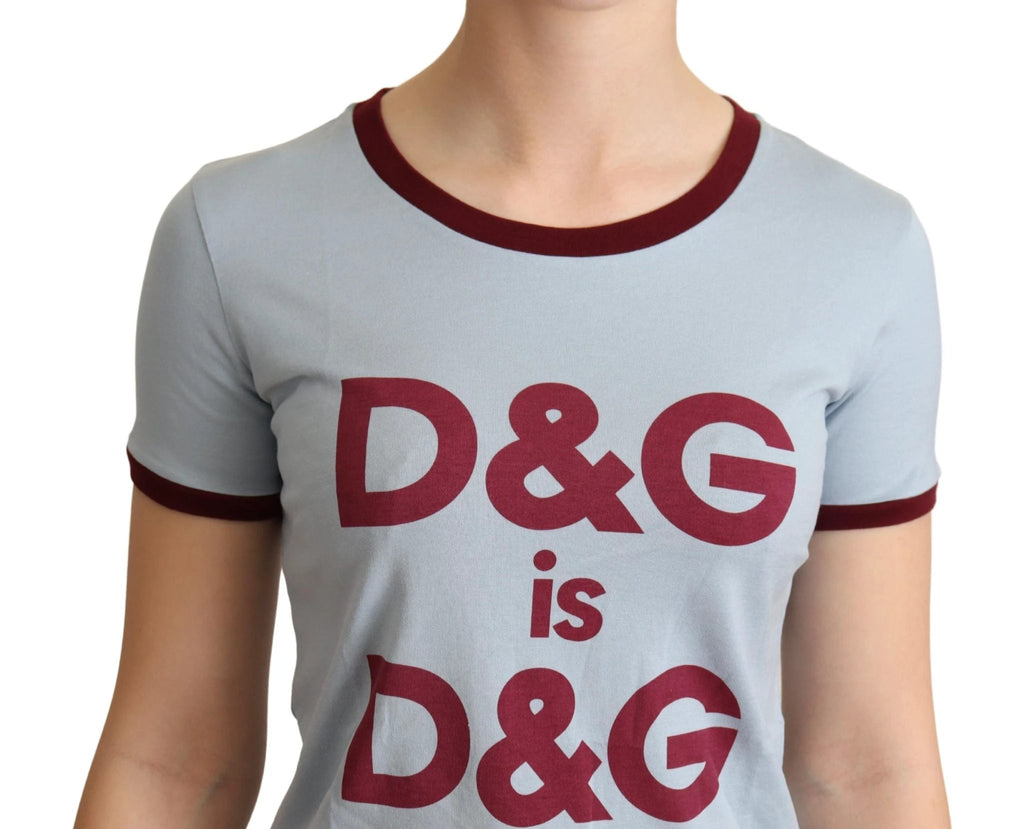 Dolce & Gabbana Blue Crewneck D&G Top T-shirt by Dolce & Gabbana