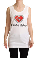 Dolce & Gabbana White La Moda Crystal Tank Top T-shirt by Dolce & Gabbana