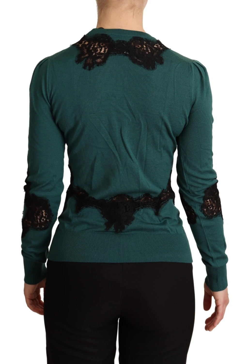 Dolce & Gabbana Green Wool Crewneck Sweater by Dolce & Gabbana