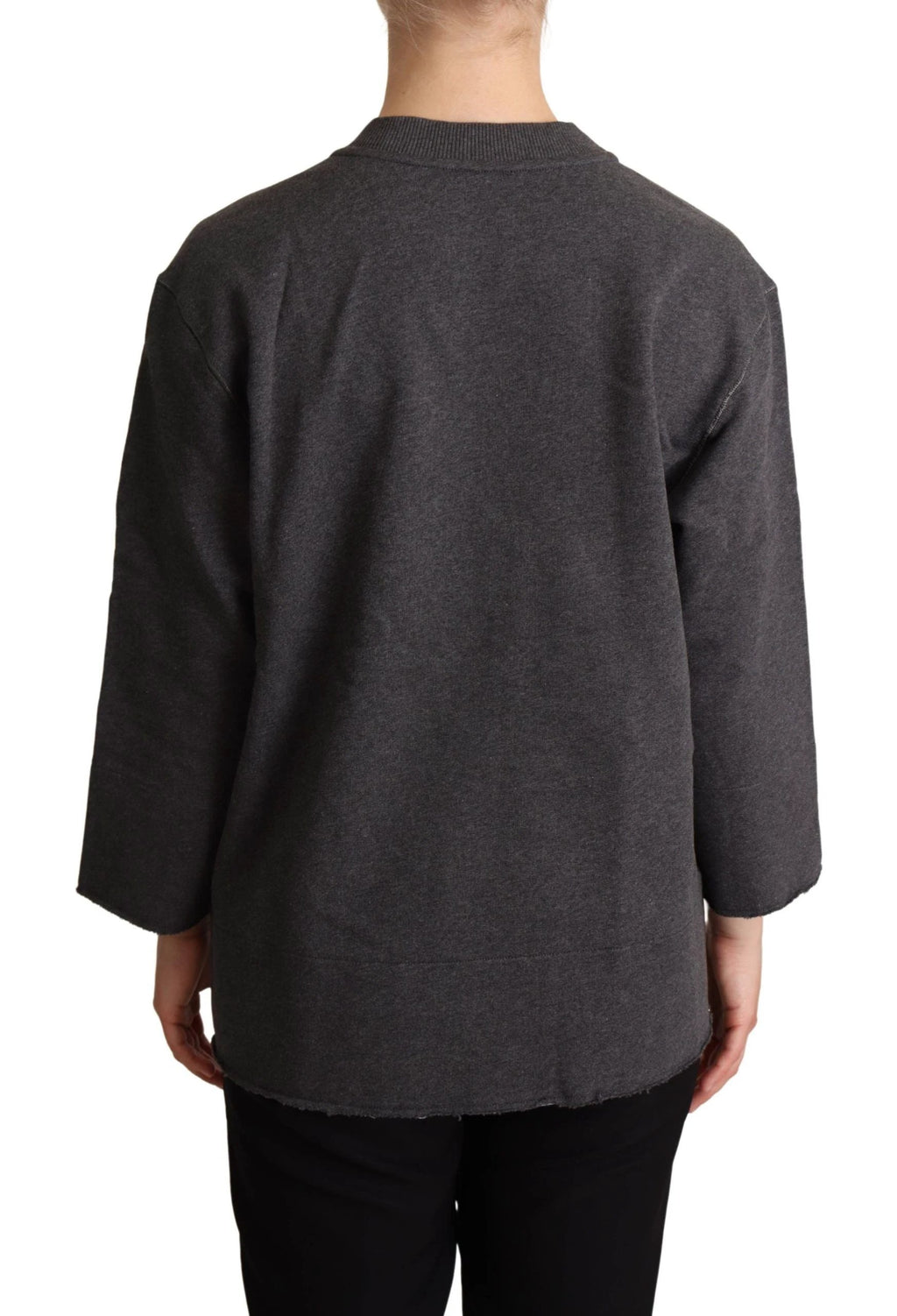 Dolce & Gabbana Gray Embroidered Women Pullover Sweater by Dolce & Gabbana