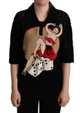 Dolce & Gabbana Black Embroidered Knitted Cotton Sweater by Dolce & Gabbana