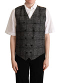 Dolce & Gabbana Gray Wool Leopard Print Waistcoat Vest by Dolce & Gabbana