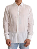 Dolce & Gabbana White Cotton Floral Pattern MARTINI Shirt by Dolce & Gabbana