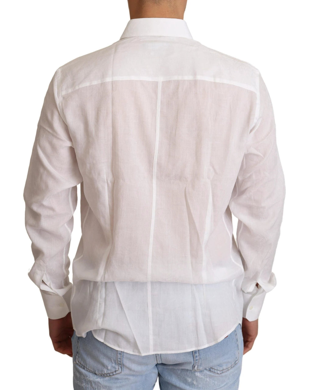 Dolce & Gabbana White Cotton Floral Pattern MARTINI Shirt by Dolce & Gabbana