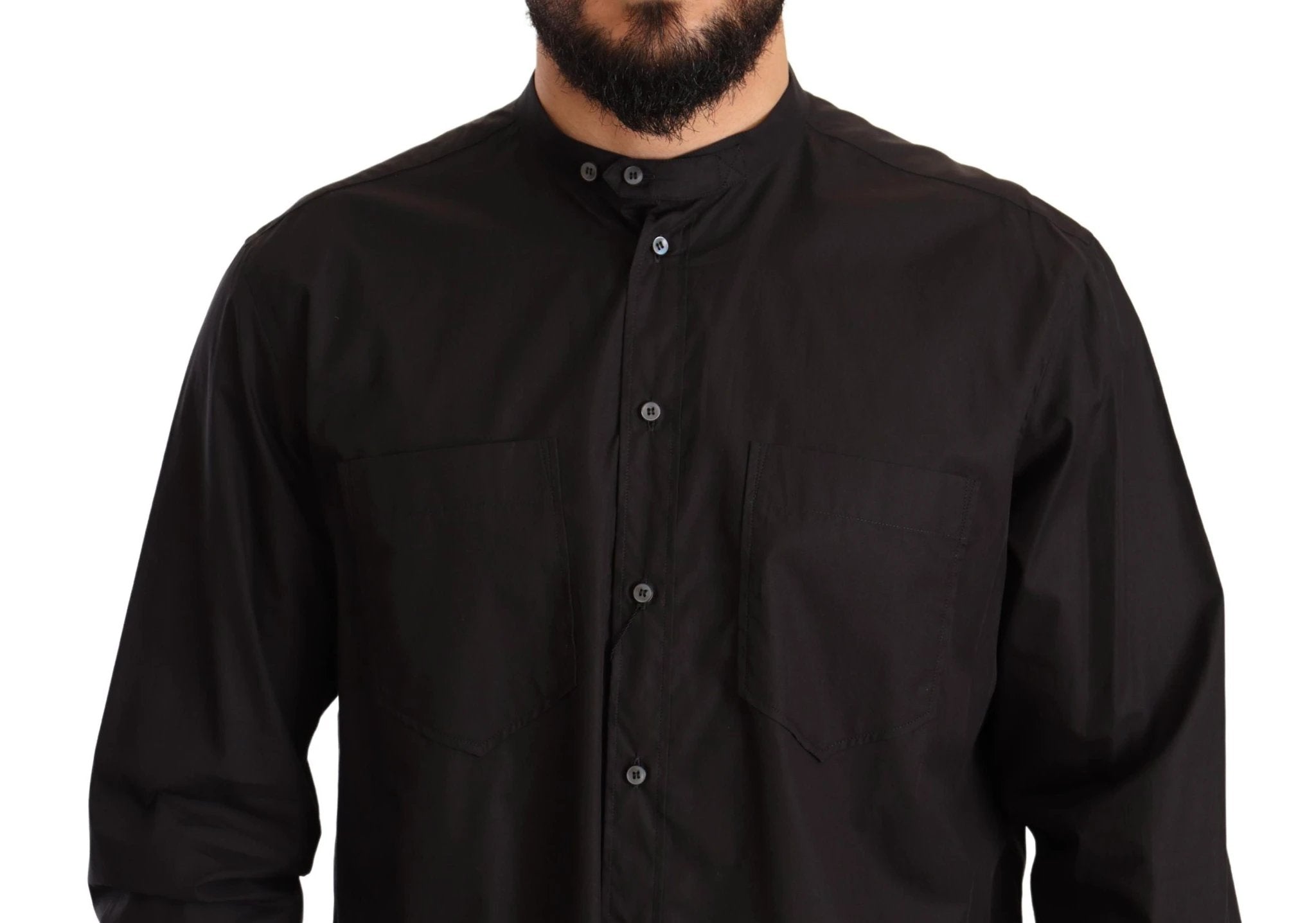 Dolce & Gabbana Black 100% Cotton Formal Dress Top Shirt by Dolce & Gabbana