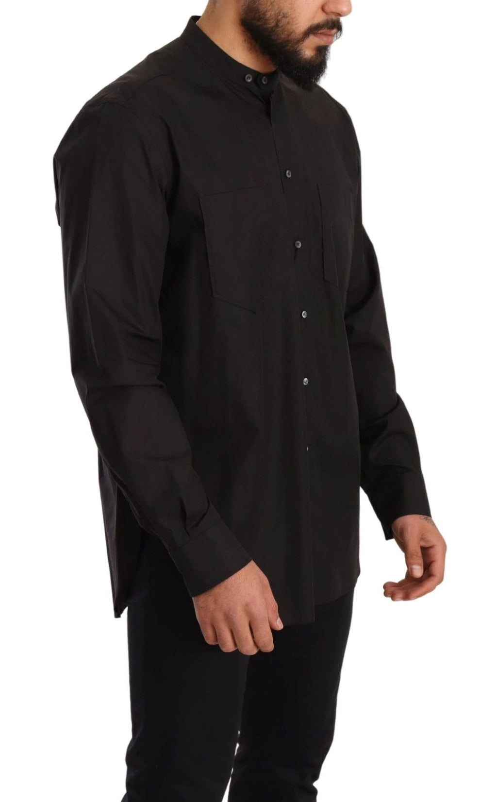 Dolce & Gabbana Black 100% Cotton Formal Dress Top Shirt by Dolce & Gabbana