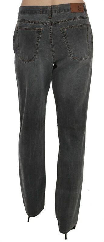 Just Cavalli Gray Washed Mid Waist Straight Denim Pants Jeans by Just Cavalli