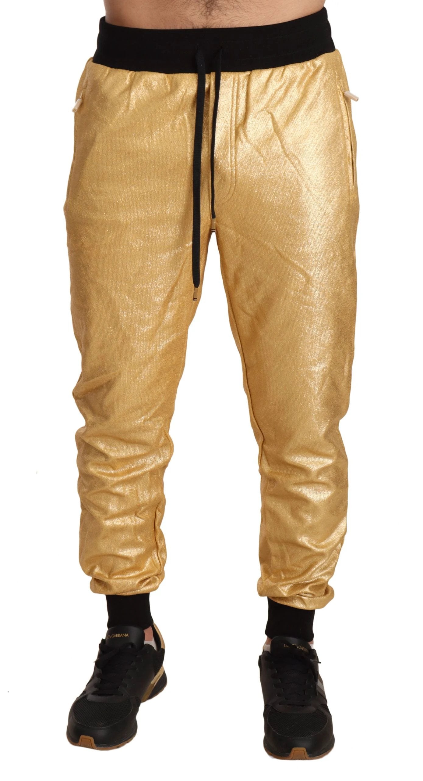 Dolce & Gabbana Gold Pig Of The Year Cotton Trousers Pants by Dolce & Gabbana