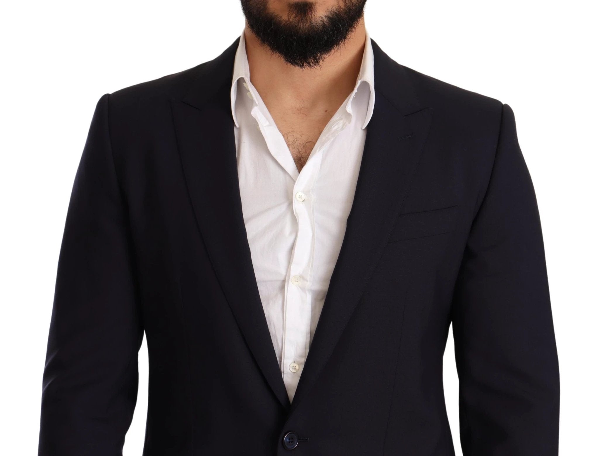 Dolce & Gabbana Navy Blue Wool Slim Fit MARTINI Blazer by Dolce & Gabbana