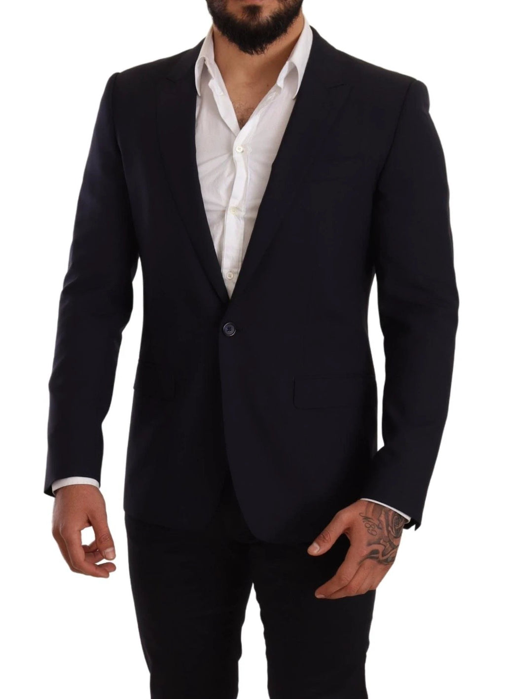 Dolce & Gabbana Navy Blue Wool Slim Fit MARTINI Blazer by Dolce & Gabbana