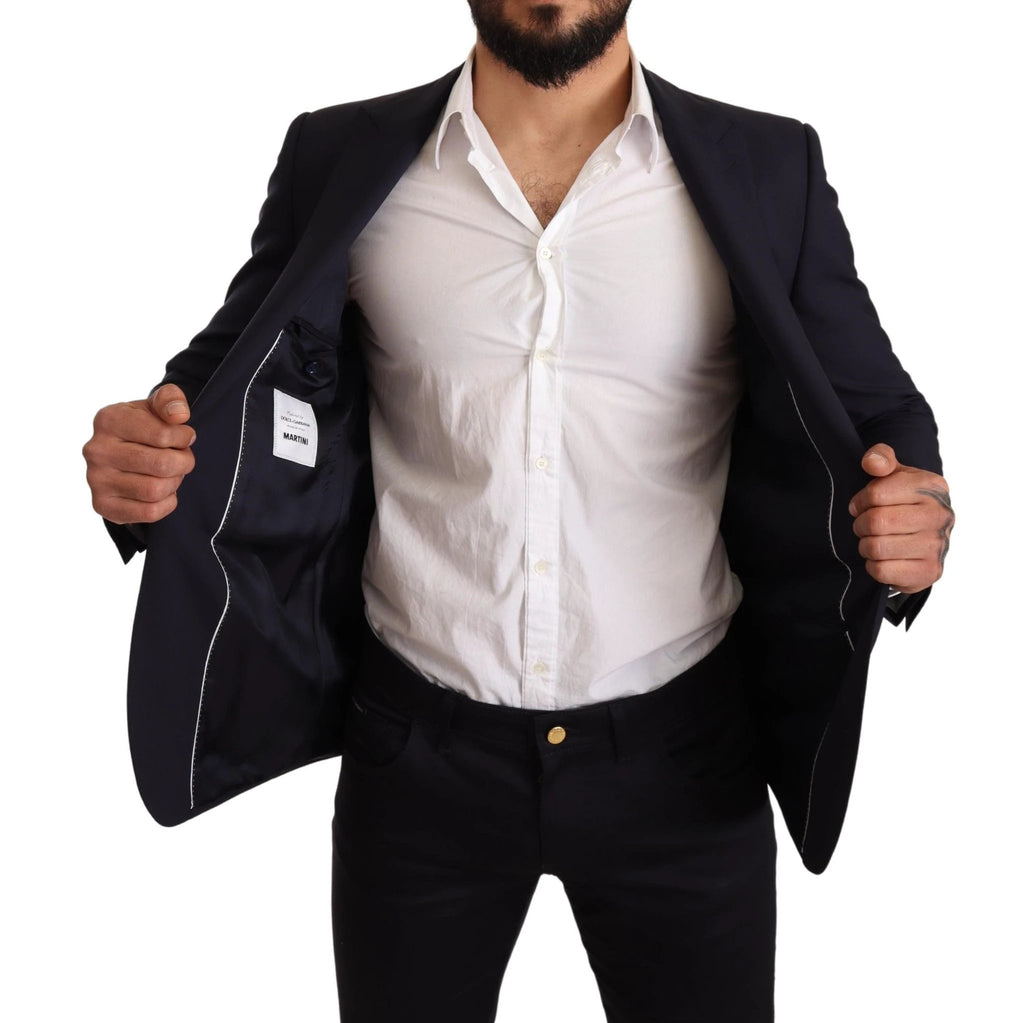 Dolce & Gabbana Navy Blue Wool Slim Fit MARTINI Blazer by Dolce & Gabbana