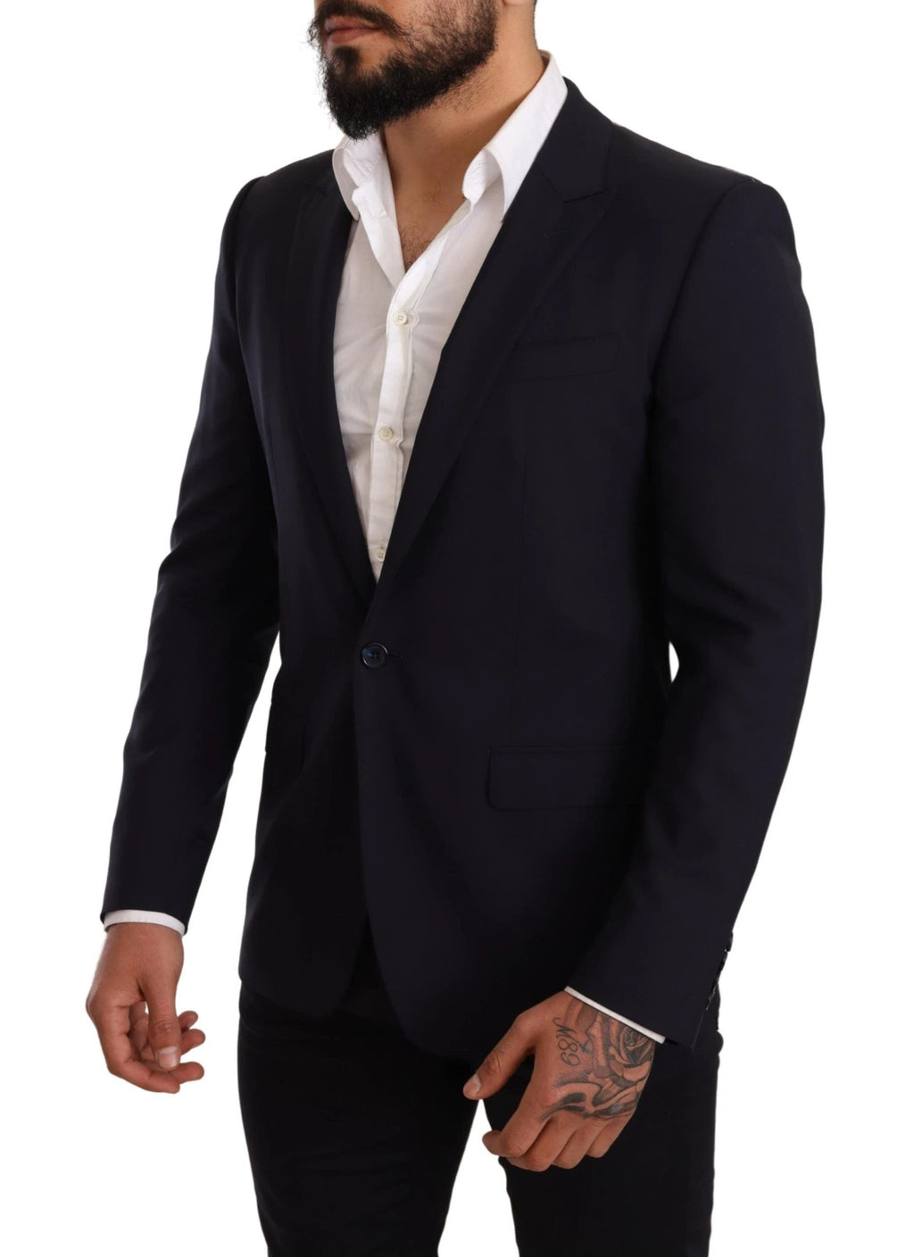 Dolce & Gabbana Navy Blue Wool Slim Fit MARTINI Blazer by Dolce & Gabbana
