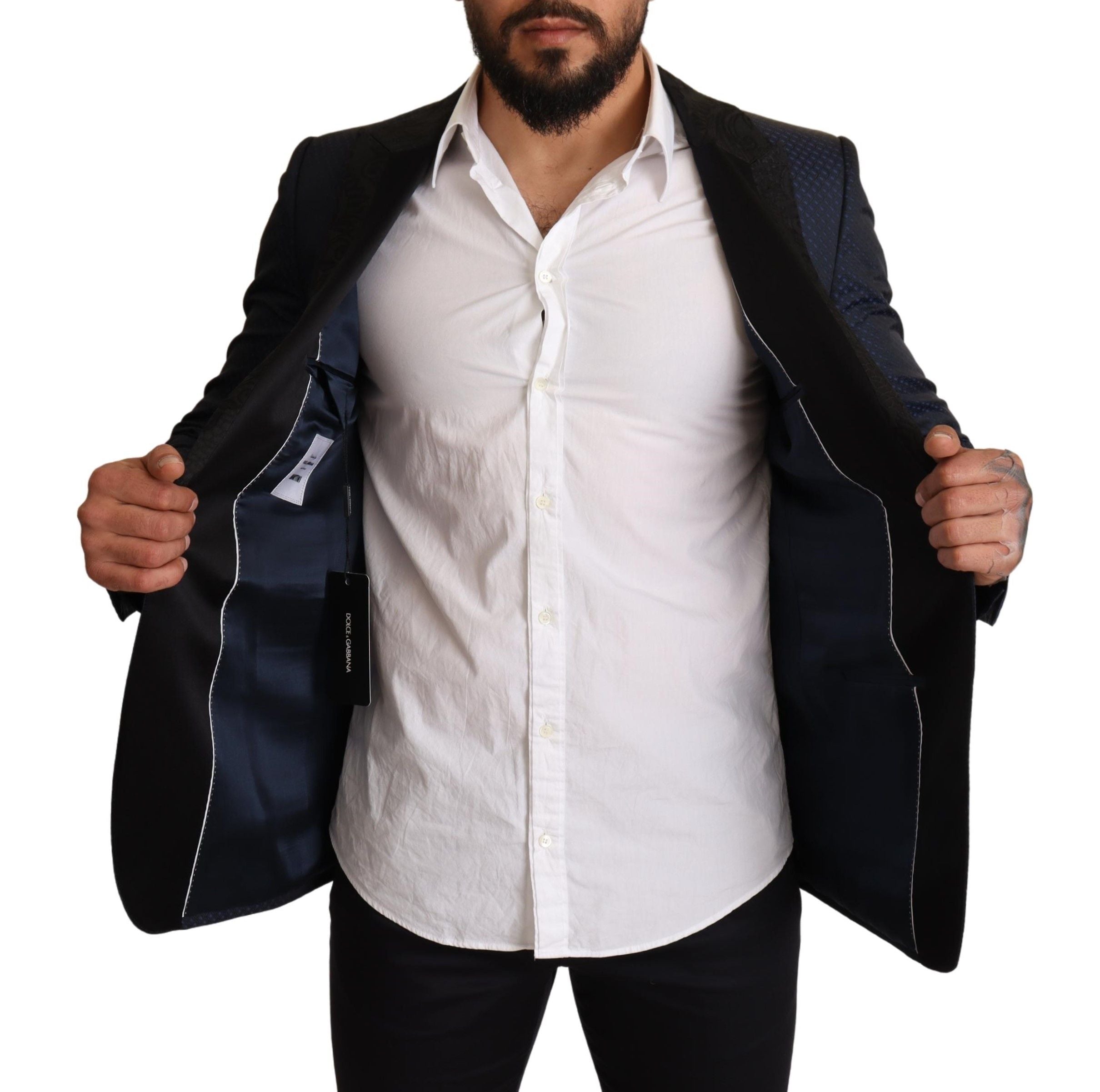 Dolce & Gabbana Blue Wool Slim Fit MARTINI Blazer Jacket by Dolce & Gabbana