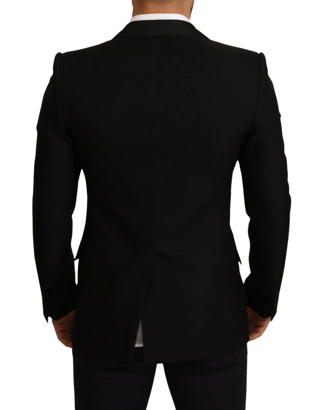 Dolce & Gabbana Black Wool Slim Fit Coat Blazer Jacket by Dolce & Gabbana