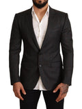 Dolce & Gabbana Gray Check Wool Slim Fit Blazer Jacket by Dolce & Gabbana