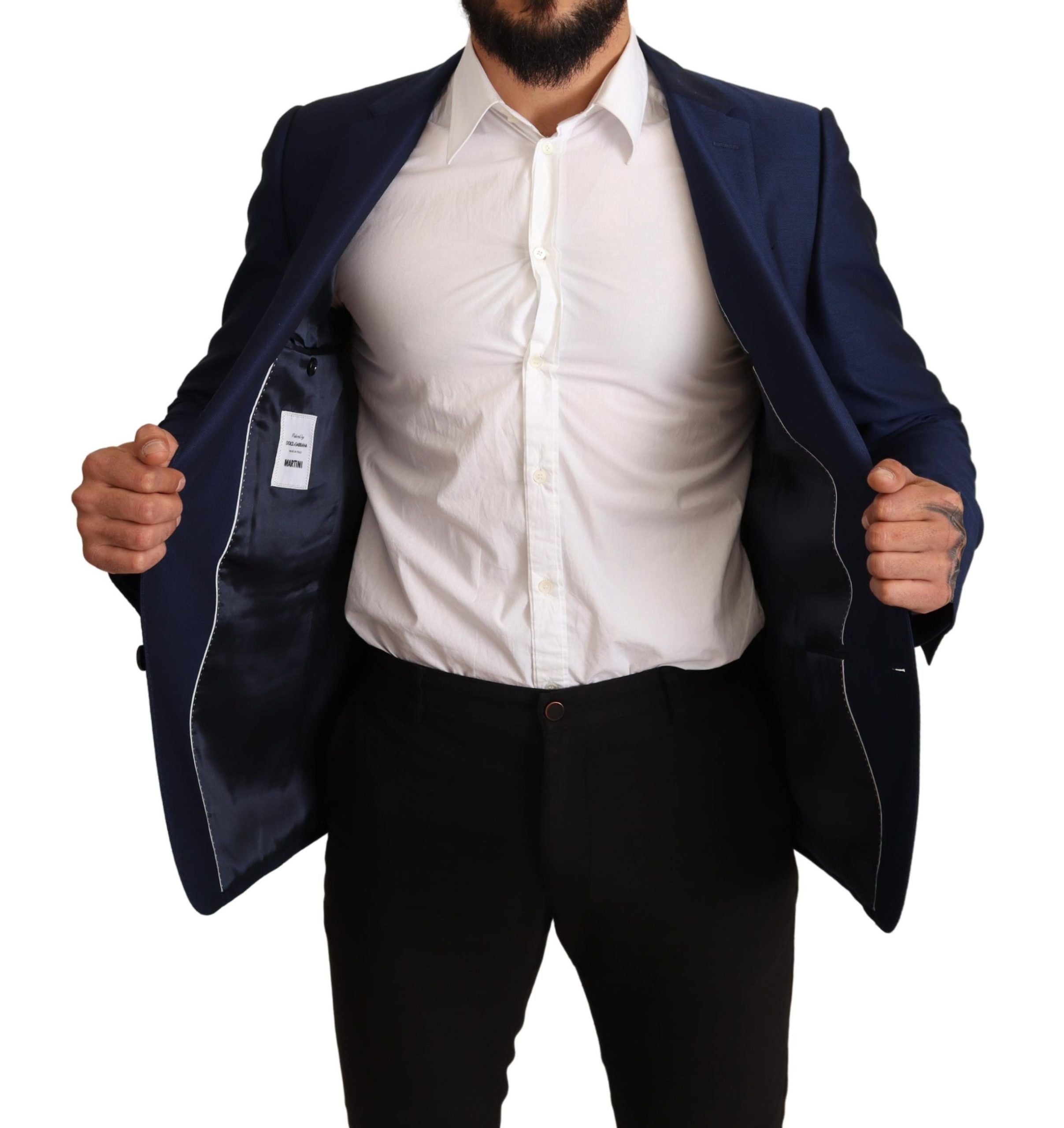 Dolce & Gabbana Navy Blue Slim Fit Jacket MARTINI Blazer by Dolce & Gabbana