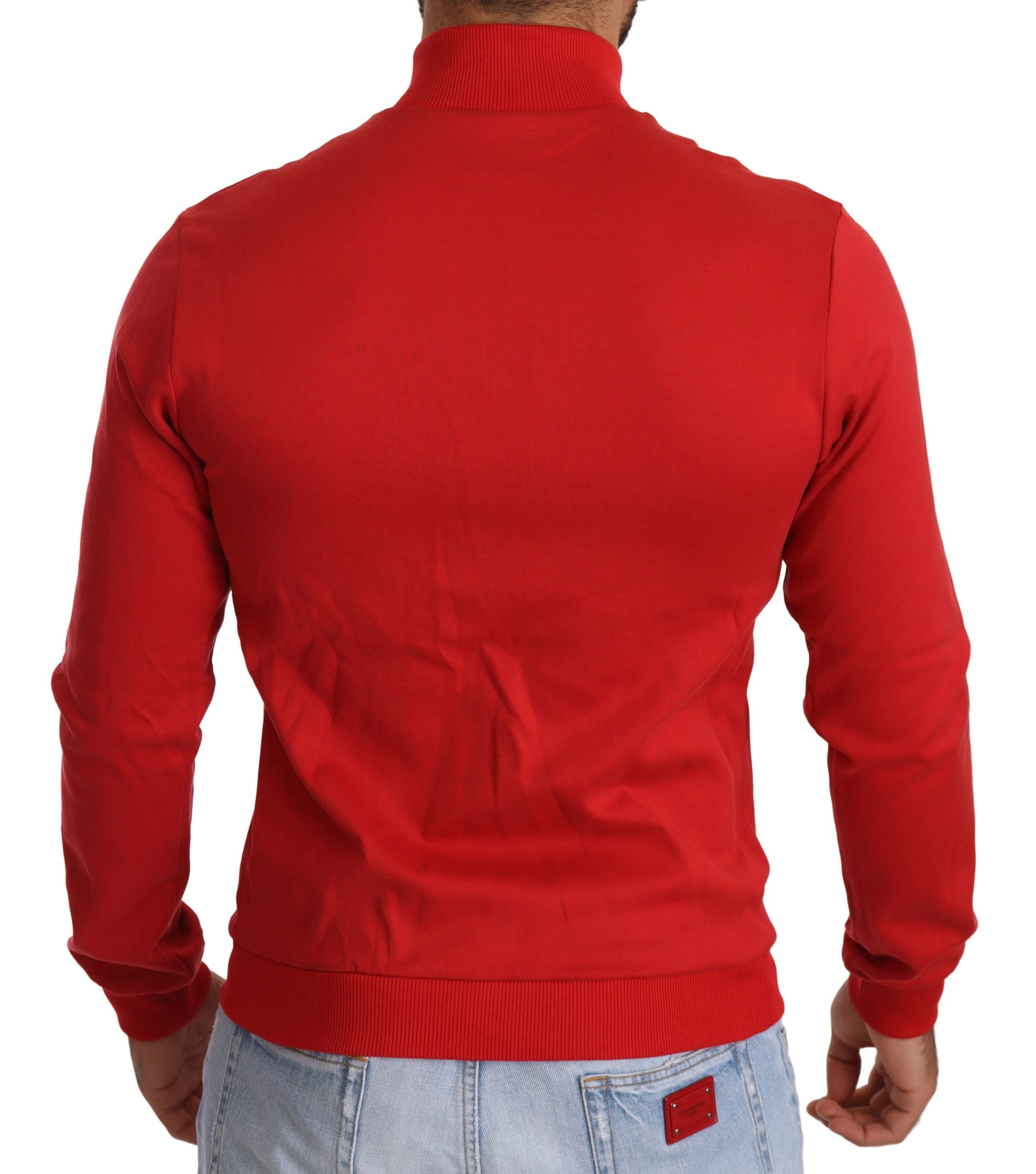 Dolce & Gabbana Red DG Motor Club Zipper Stretch Sweater by Dolce & Gabbana