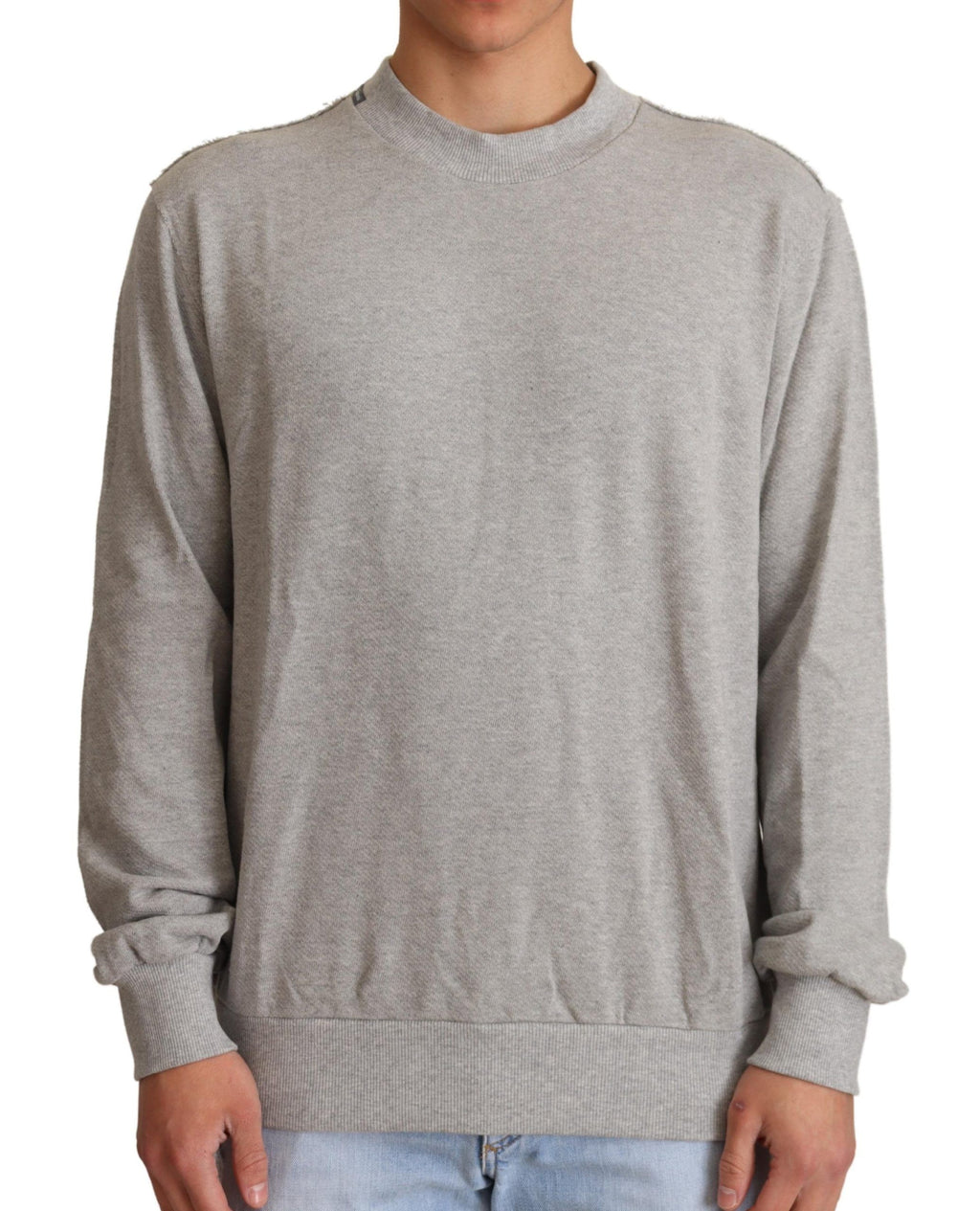 Dolce & Gabbana Gray Cotton Crewneck Pullover Sweater by Dolce & Gabbana