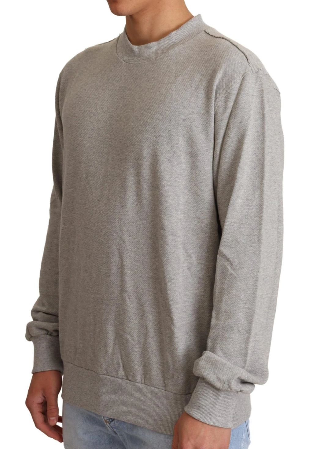 Dolce & Gabbana Gray Cotton Crewneck Pullover Sweater by Dolce & Gabbana