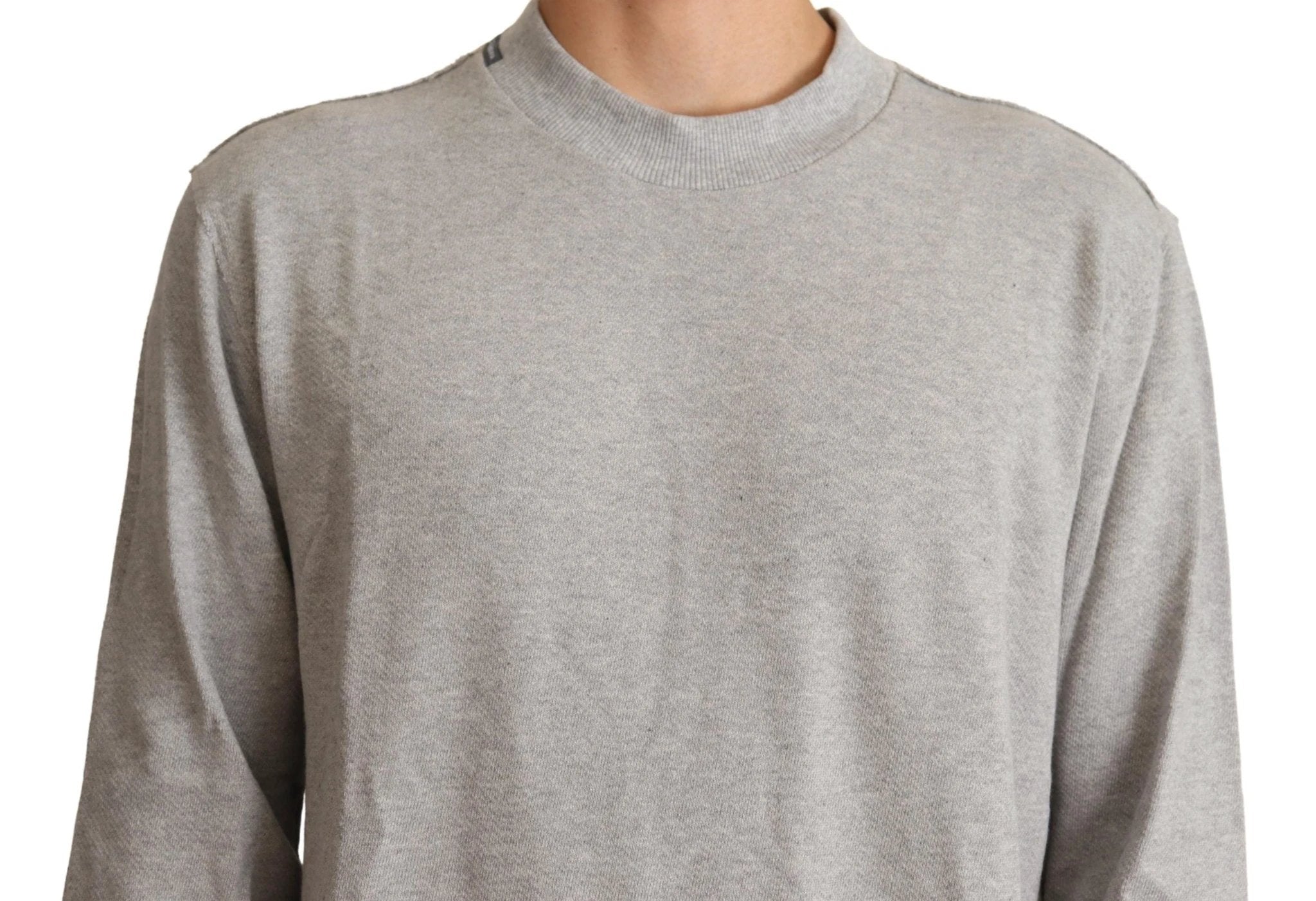 Dolce & Gabbana Gray Cotton Crewneck Pullover Sweater by Dolce & Gabbana