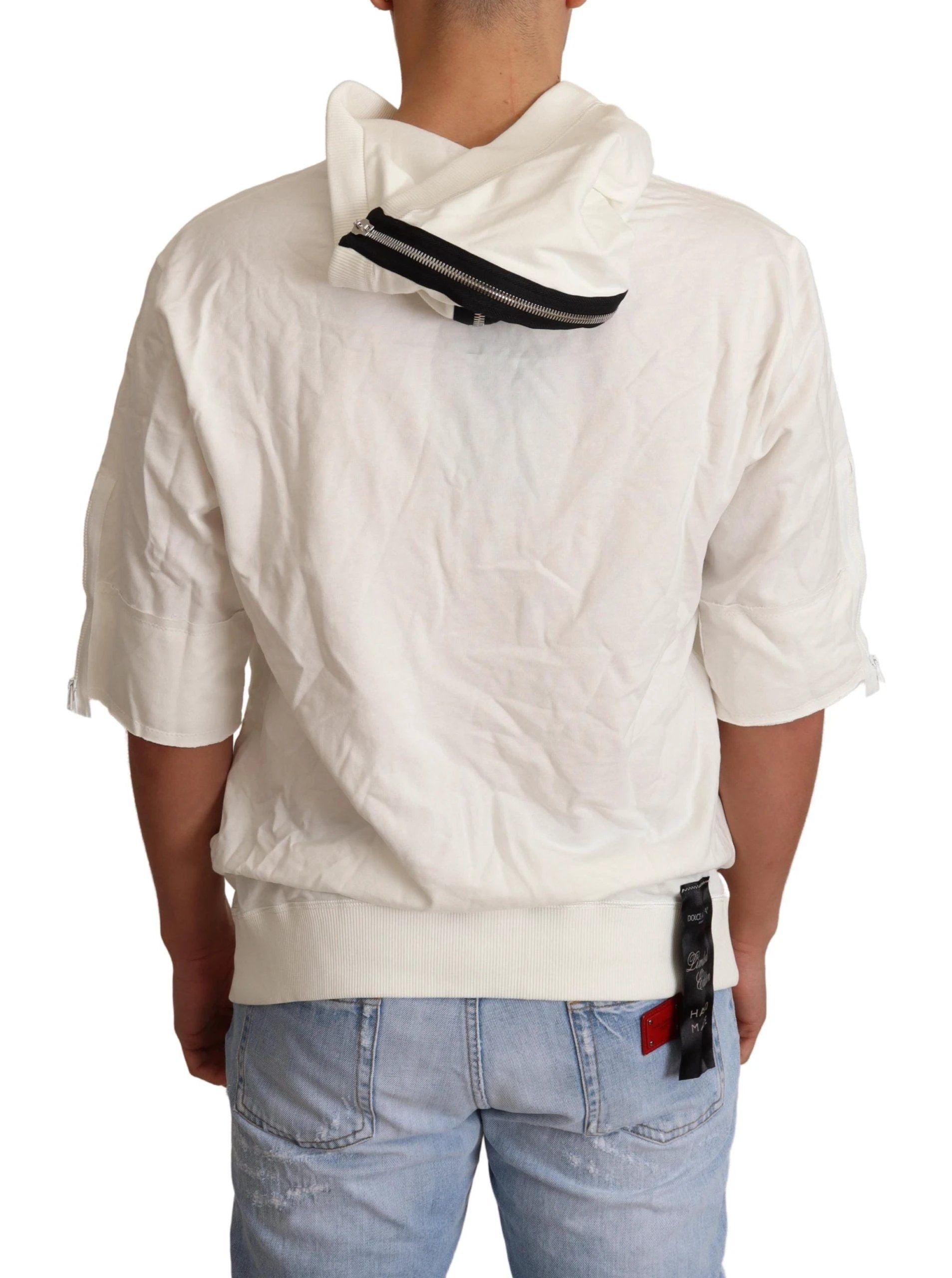 Dolce & Gabbana White Hooded Limited Edition Sweater by Dolce & Gabbana