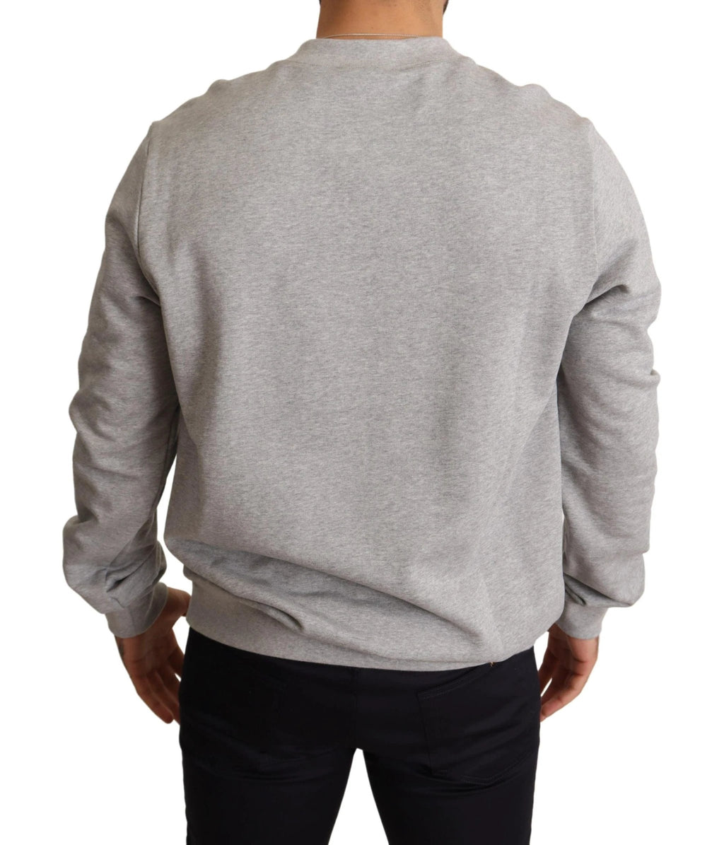 Dolce & Gabbana Gray Crown King Print Cotton Sweater by Dolce & Gabbana