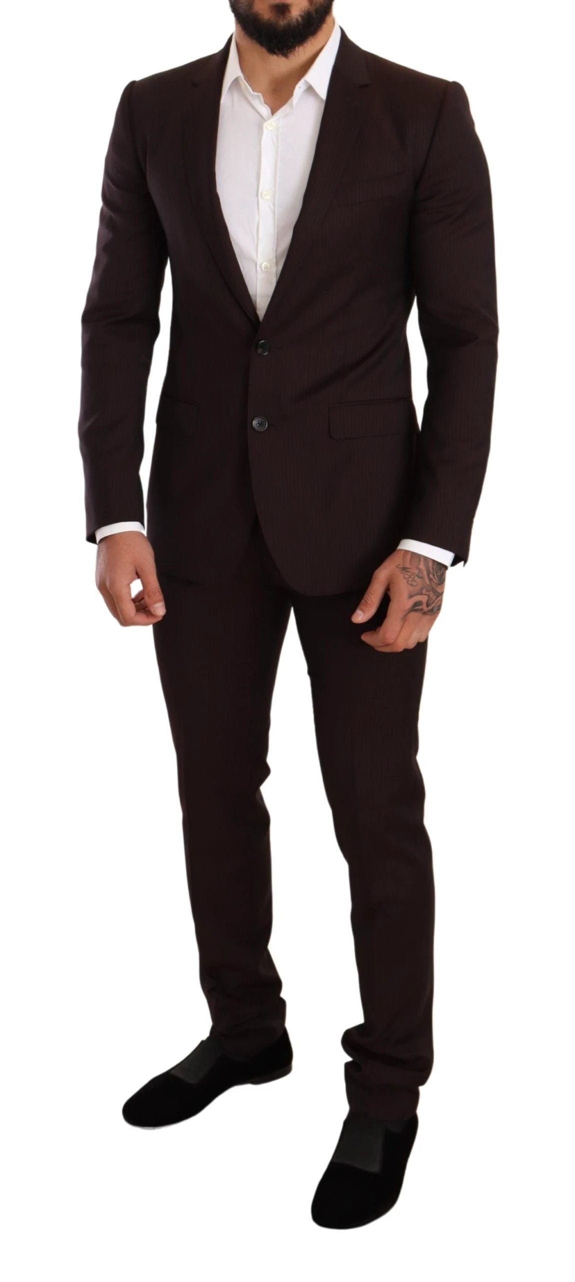 Dolce & Gabbana Bordeaux Wool MARTINI Slim Fit Suit by Dolce & Gabbana