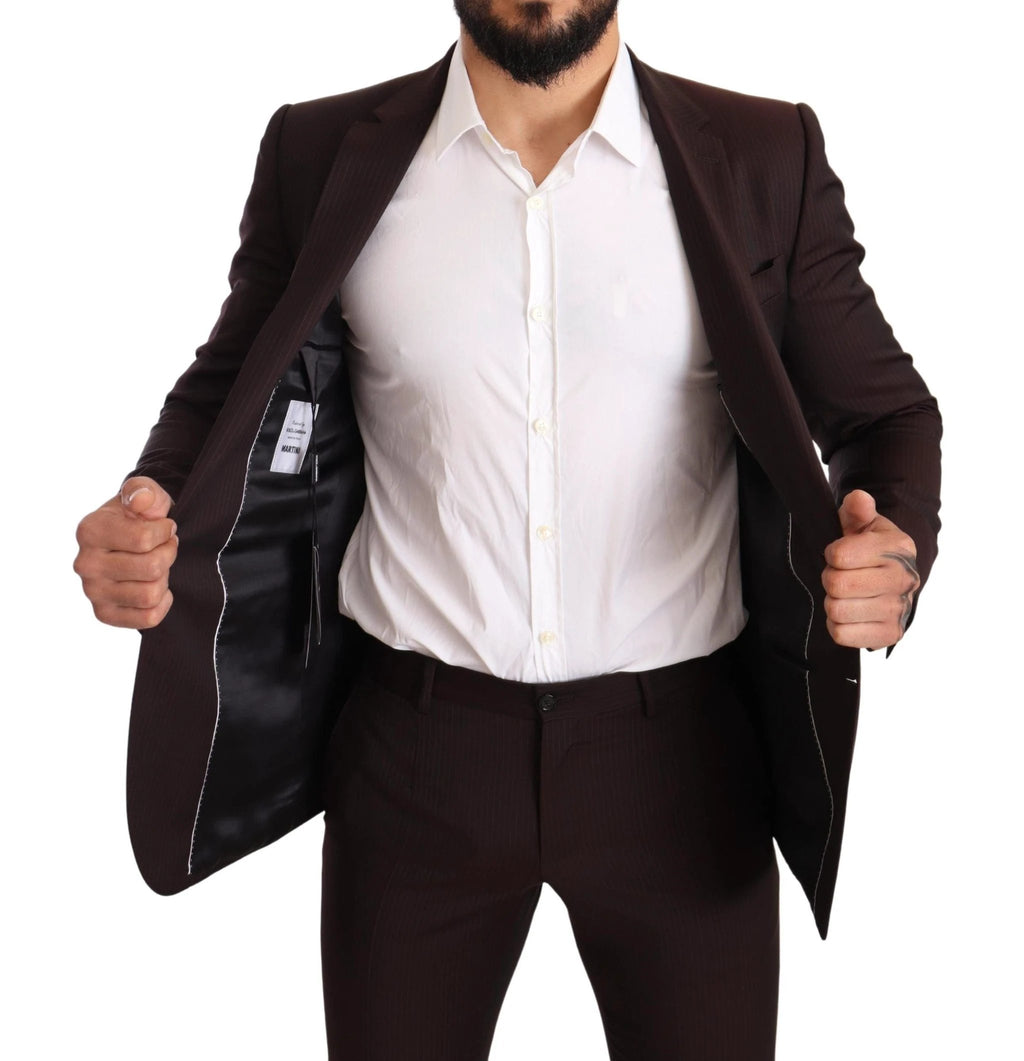 Dolce & Gabbana Bordeaux Wool MARTINI Slim Fit Suit by Dolce & Gabbana
