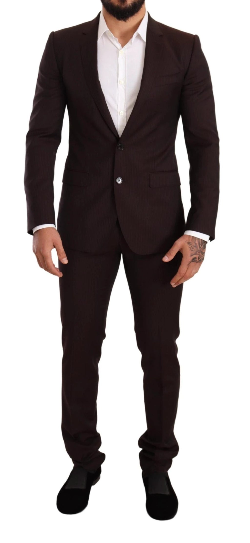 Dolce & Gabbana Bordeaux Wool MARTINI Slim Fit Suit by Dolce & Gabbana