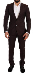 Dolce & Gabbana Bordeaux Wool MARTINI Slim Fit Suit by Dolce & Gabbana