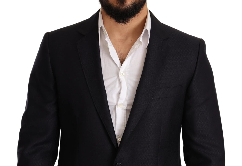 Dolce & Gabbana Blue Pattern MARTINI SLIM FIT 2 Piece Suit by Dolce & Gabbana